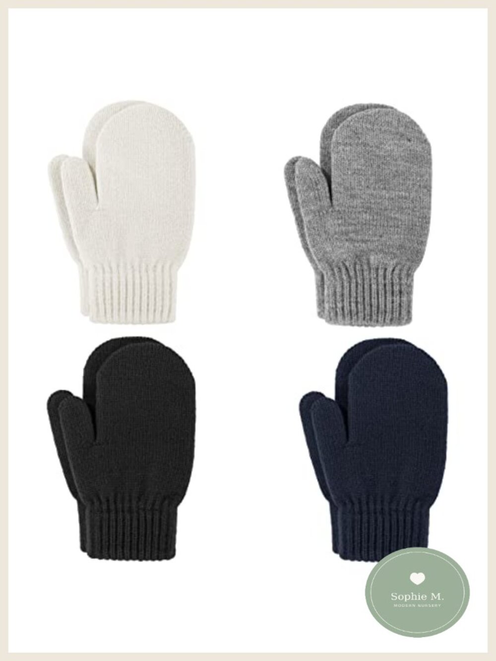 Toddler Mittens Ages 1-3 Warm Winter Knit Fleece Lined